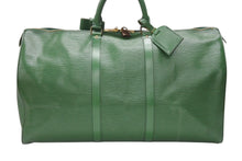 Load image into Gallery viewer, LOUIS VUITTON ルイヴィトン キーポル50 ボストンバッグ M42964 ボルネオグリーン エピレザー ゴールド金具 美品 中古 4b006843