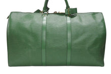 Load image into Gallery viewer, LOUIS VUITTON ルイヴィトン キーポル50 ボストンバッグ M42964 ボルネオグリーン エピレザー ゴールド金具 美品 中古 4b006843