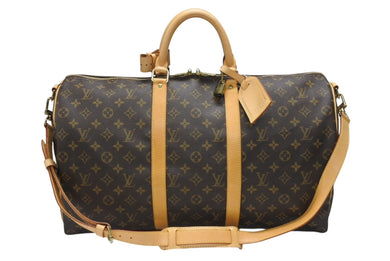 極美品 LOUIS VUITTON ルイヴィトン モノグラム キーポルバンドリエール50 ブラウン M41416 ボストンバッグ 中古 4b006844