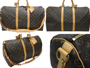 極美品 LOUIS VUITTON ルイヴィトン モノグラム キーポルバンドリエール50 ブラウン M41416 ボストンバッグ 中古 4b006844