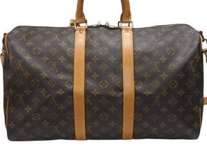 LOUIS VUITTON ルイヴィトン キーポル バンドリエール45 ボストンバッグ M41418 モノグラム ブラウン ゴールド金具 美品 中古 4b006845