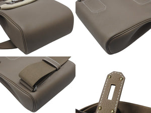 新品未使用 エルメス HERMES ケリーアッカドPM W刻印 ワンショルダーバッグ エトゥープ シルバー金具 中古 4b006847