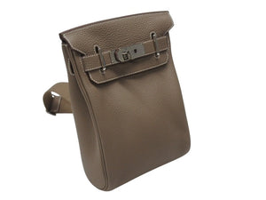 新品未使用 エルメス HERMES ケリーアッカドPM W刻印 ワンショルダーバッグ エトゥープ シルバー金具 中古 4b006848
