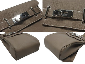 新品未使用 エルメス HERMES ケリーアッカドPM W刻印 ワンショルダーバッグ エトゥープ シルバー金具 中古 4b006848