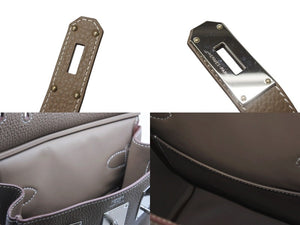 新品未使用 エルメス HERMES ケリーアッカドPM W刻印 ワンショルダーバッグ エトゥープ シルバー金具 中古 4b006848