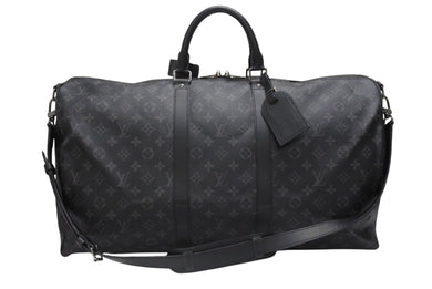 新品同様 LOUIS VUITTON ルイヴィトン キーポル バンドリエール55 ボストンバッグ M40605 モノグラムエクリプス 中古 4b006849