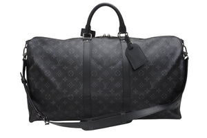 新品同様 LOUIS VUITTON ルイヴィトン キーポル バンドリエール55 ボストンバッグ M40605 モノグラムエクリプス 中古 4b006849