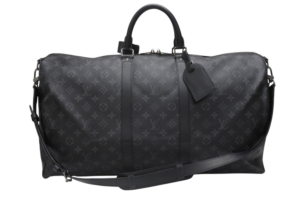新品同様 LOUIS VUITTON ルイヴィトン キーポル バンドリエール55 ボストンバッグ M40605 モノグラムエクリプス 中古 4b006849