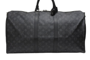 新品同様 LOUIS VUITTON ルイヴィトン キーポル バンドリエール55 ボストンバッグ M40605 モノグラムエクリプス 中古 4b006849