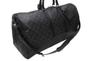 新品同様 LOUIS VUITTON ルイヴィトン キーポル バンドリエール55 ボストンバッグ M40605 モノグラムエクリプス 中古 4b006849
