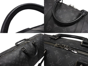 新品同様 LOUIS VUITTON ルイヴィトン キーポル バンドリエール55 ボストンバッグ M40605 モノグラムエクリプス 中古 4b006849