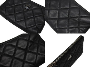 CHANEL シャネル マトラッセ コインケース ココマーク キルティング 15番台 ラムスキン ブラックシルバー金具 美品 中古 4b006852
