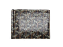 画像をギャラリービューアに読み込む, 極美品 GOYARD ゴヤール サントマ マネークリップ 二つ折り財布 ヘリンボーン ブラック レザー PVC 中古 4b006853 