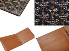 画像をギャラリービューアに読み込む, 極美品 GOYARD ゴヤール サントマ マネークリップ 二つ折り財布 ヘリンボーン ブラック レザー PVC 中古 4b006853 