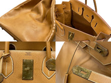 Load image into Gallery viewer, HERMES エルメス Haut a Courroies オータクロア50 ハンドバッグ アルデンヌ ナチュラル ブロンズ金具 〇Z刻印 美品 中古 4b006861