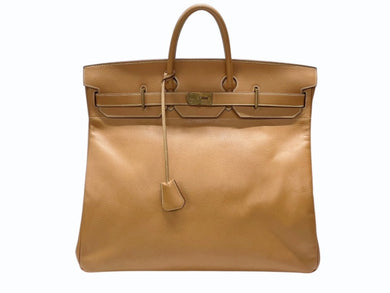 HERMES エルメス Haut a Courroies オータクロア50 ハンドバッグ アルデンヌ ナチュラル ブロンズ金具 〇Z刻印 美品 中古 4b006861