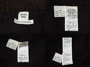 HERMES エルメス マルジェラ期 ファージャケット ブラウン モヘヤ ナイロン 美品 中古 4b006896