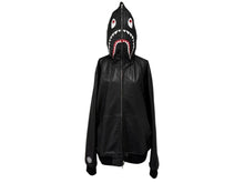 Load image into Gallery viewer, A BATHING APE アベイシングエイプ シャークフルジップジャケット 1I80-140-013 ブラック シープスキン サイズL 美品 中古 4b006897