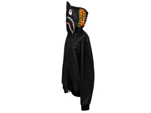A BATHING APE アベイシングエイプ シャークフルジップジャケット 1I80-140-013 ブラック シープスキン サイズL 美品 中古 4b006897