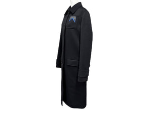 極美品 PRADA プラダ Bonding Coat ボンディングコート P695II S191 サイズ38S ブラック ロゴパッチ ポリエステル スパンデックス 中古 4b006898