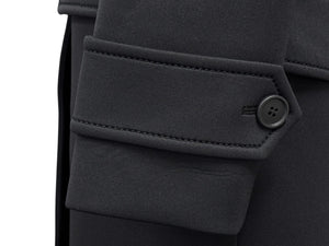 極美品 PRADA プラダ Bonding Coat ボンディングコート P695II S191 サイズ38S ブラック ロゴパッチ ポリエステル スパンデックス 中古 4b006898