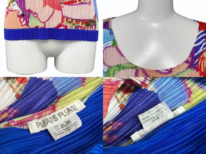 極美品 ISSEY MIYAKE イッセイミヤケ PLEATS PLEASE プリーツプリーズ タンクトップ PP12-JK221 サイズ3 ブルー 中古 4b006899