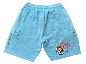 CHROME HEARTS クロムハーツ × MATTY BOY マッティボーイ スウェットショーツ サイズL クロスボールボタン ブルー 良品 中古 4b006901