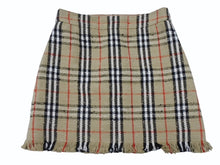 Load image into Gallery viewer, 極美品 BURBERRY バーバリー ミニスカート ヴィンテージチェック フリンジ 8063228 コットン ヴァージンウール ポリミアド サイズ38 中古 4b006902