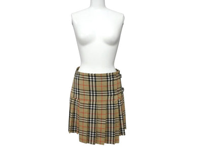 BURBERRY バーバリー スカート ティッシ期 ノヴァチェック アシンメトリー 8025832 ベージュ ウール サイズ36 美品 中古 4b006903