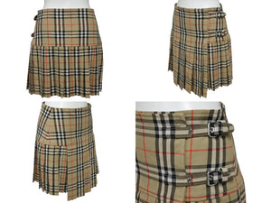 BURBERRY バーバリー スカート ティッシ期 ノヴァチェック アシンメトリー 8025832 ベージュ ウール サイズ36 美品 中古 4b006903