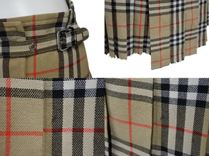 BURBERRY バーバリー スカート ティッシ期 ノヴァチェック アシンメトリー 8025832 ベージュ ウール サイズ36 美品 中古 4b006903