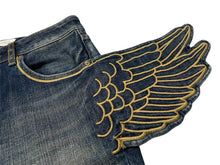 Load image into Gallery viewer, adidas JEREMY SCOTT アディダス ジェレミースコット ウィングデニム 希少 YV46D24R00011 コットン ポリウレタン インディゴブルー サイズ27 中古 4b006904