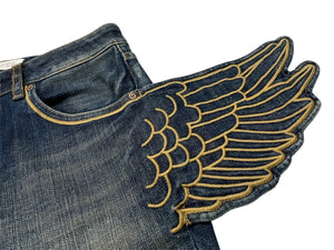 adidas JEREMY SCOTT アディダス ジェレミースコット ウィングデニム 希少 YV46D24R00011 コットン ポリウレタン インディゴブルー サイズ27 中古 4b006904
