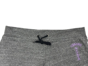 極美品 CHROME HEARTS クロムハーツ スウェットショーツ ショートパンツ サイズM グレー パープル ロゴプリント 中古 4b006905