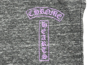 極美品 CHROME HEARTS クロムハーツ スウェットショーツ ショートパンツ サイズM グレー パープル ロゴプリント 中古 4b006905