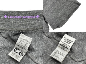 極美品 CHROME HEARTS クロムハーツ スウェットショーツ ショートパンツ サイズM グレー パープル ロゴプリント 中古 4b006905