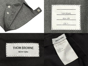THOM BROWNE トムブラウン ストライプ スラックス MTT012A-00626035 イージーウェスト グレー サイズ4 美品 中古 4b006907