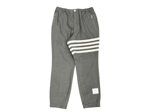 THOM BROWNE トムブラウン ストライプ スラックス MTT012A-00626035 イージーウェスト グレー サイズ4 美品 中古 4b006907