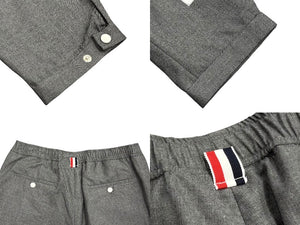 THOM BROWNE トムブラウン ストライプ スラックス MTT012A-00626035 イージーウェスト グレー サイズ4 美品 中古 4b006907
