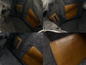 Berluti ベルルッティ カリグラフティBロゴショルダーバッグ ブラウン レザー シルバー金具 美品 中古 4b006908