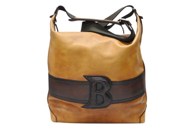 Berluti ベルルッティ カリグラフティBロゴショルダーバッグ ブラウン レザー シルバー金具 美品 中古 4b006908