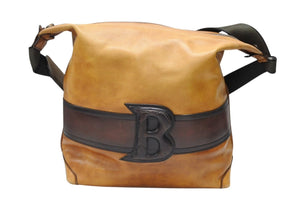 Berluti ベルルッティ カリグラフティBロゴショルダーバッグ ブラウン レザー シルバー金具 美品 中古 4b006908