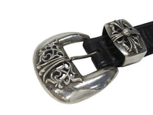 Load image into Gallery viewer, CHROME HEARTS クロムハーツ 3PC Classic 3PC belt ベルト ブラック レザー サイズ34 シルバー925 美品 中古 4b006911