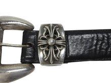 Load image into Gallery viewer, CHROME HEARTS クロムハーツ 3PC Classic 3PC belt ベルト ブラック レザー サイズ34 シルバー925 美品 中古 4b006911