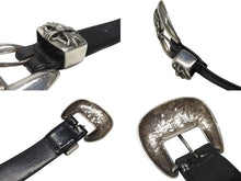 Load image into Gallery viewer, CHROME HEARTS クロムハーツ 3PC Classic 3PC belt ベルト ブラック レザー サイズ34 シルバー925 美品 中古 4b006911