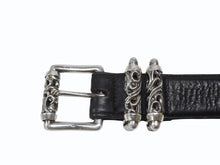 Load image into Gallery viewer, [USED/中古]CHROME HEARTS クロムハーツ ベルト・バックル 3ピース ローラーベルト ブラック レザー シルバー925 36 Bランク 中古 4b006912