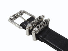 Load image into Gallery viewer, [USED/中古]CHROME HEARTS クロムハーツ ベルト・バックル 3ピース ローラーベルト ブラック レザー シルバー925 36 Bランク 中古 4b006912