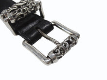 Load image into Gallery viewer, [USED/中古]CHROME HEARTS クロムハーツ ベルト・バックル 3ピース ローラーベルト ブラック レザー シルバー925 36 Bランク 中古 4b006912