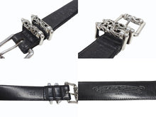 Load image into Gallery viewer, [USED/中古]CHROME HEARTS クロムハーツ ベルト・バックル 3ピース ローラーベルト ブラック レザー シルバー925 36 Bランク 中古 4b006912
