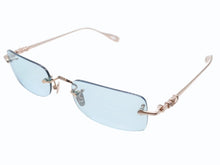 Load image into Gallery viewer, CHROME HEARTS クロムハーツ COMPRESSION サングラス リムレス クロス ホースシュー GP ブルーレンズ ゴールド サイズ55□22-135 美品 中古 4b006914